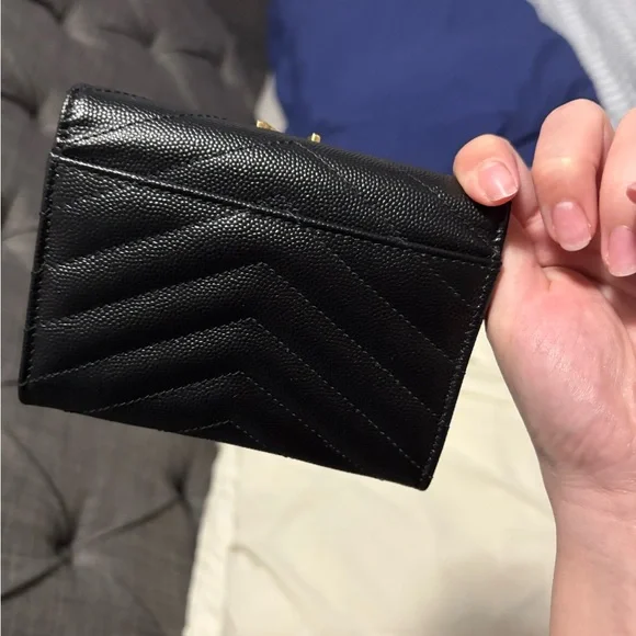 Yves Saint Laurent Black and Gold Wallet - Picture 3 of 4